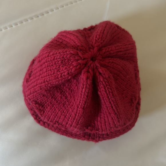 Handmade Crochet Red Heart Beanie - Picture 3 of 4